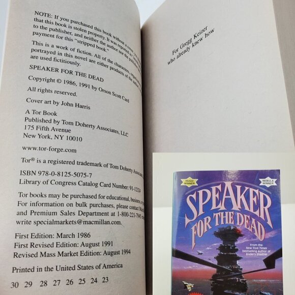Orson Scott Card Speaker for Dead, Children of Mind Unread Book Pair Vintage 90s - Picture 4 of 10